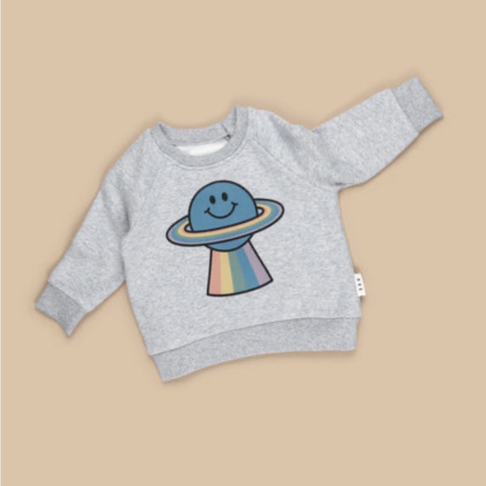 Huxbaby Rainbow Planet Sweatshirt Baby Boy or Girl 3-6 months